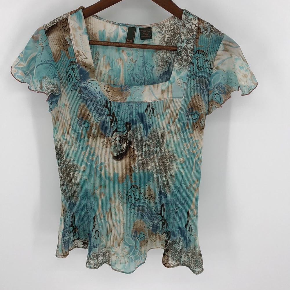 Serenade multi-colored squared neck blouse
